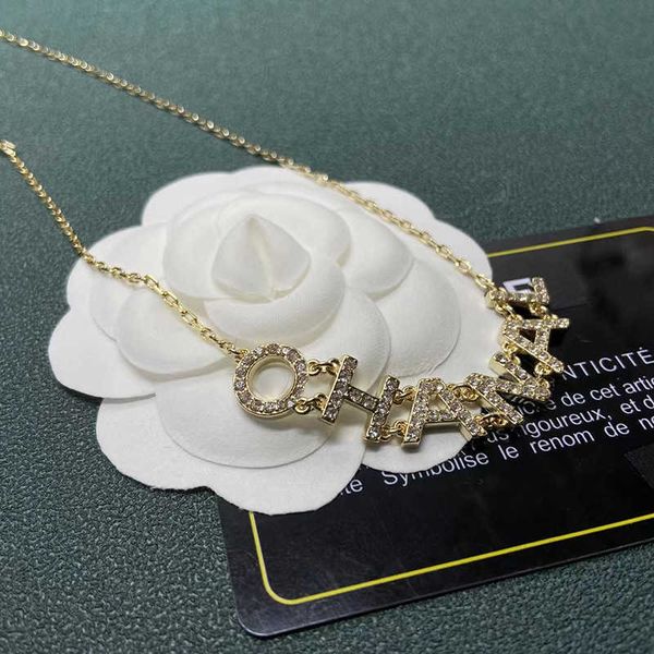 

luxury chann designer jewelry necklace letter double necklace small fashion simple versatile short uj7d, Silver