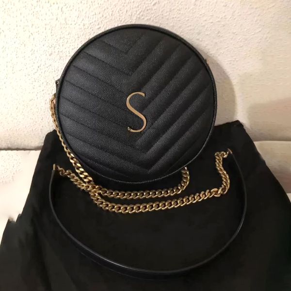 

luxury designer classic new style shoulder bags crossbody bag famous totes womens genuine leather vinyle round handbag clutch wallet metal l