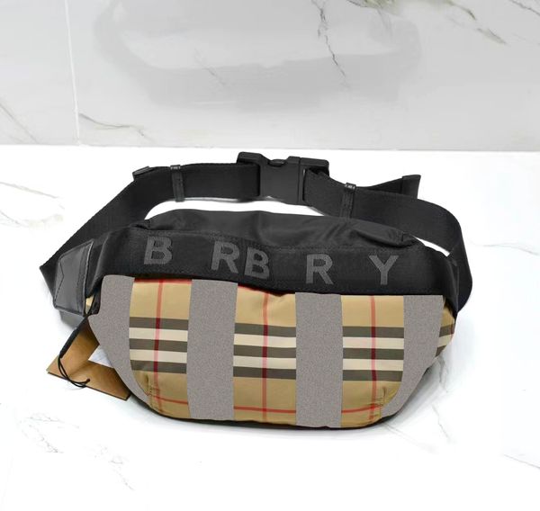 

man tb striped bum bag womens bumbag luxury waist clutch shoulder designer canvas chest belt bag travel fashion zipper crossbody handbag pur