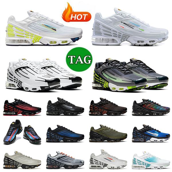 

tn3 mens women running shoes tn plus 3 tns white volt neon radiant red unity spray painted helloween olive black silver bone royal trainers, White;red