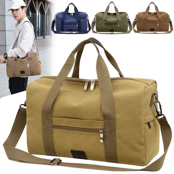 

duffel bags gnwxy large capacity travel casual canvas out luggage men retro simple weekend handbag shoulder drop 230202