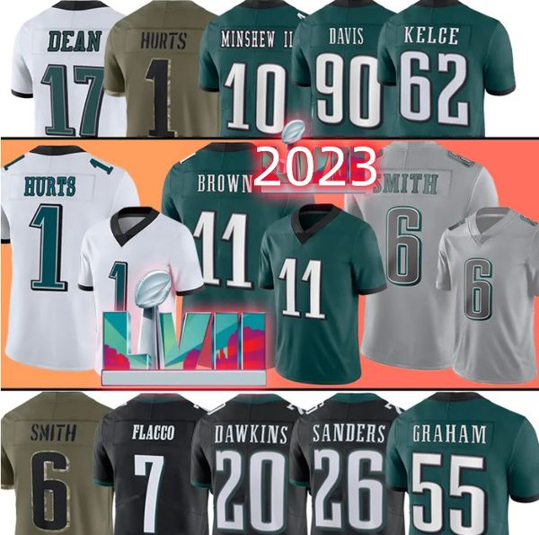 

custom hurts jason kelce football jersey 5xlaj brown jalen carter nolan devonta smith brandon graham haason reddick philadelphia''