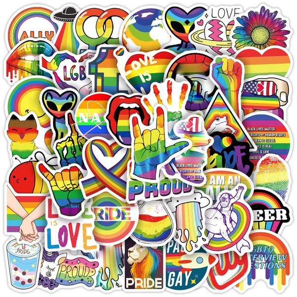 

50 pcs gay pride stickers rainbow stickers for lgbtq c50-358