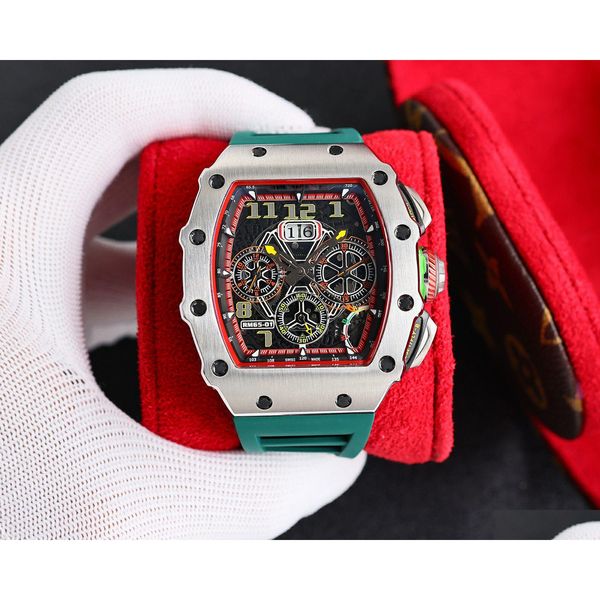 

wristwatches mens fashion designer watch barrel type dial fly matic movement watches 316l refined steel mineral anti scratch mirror dhry5, Slivery;black