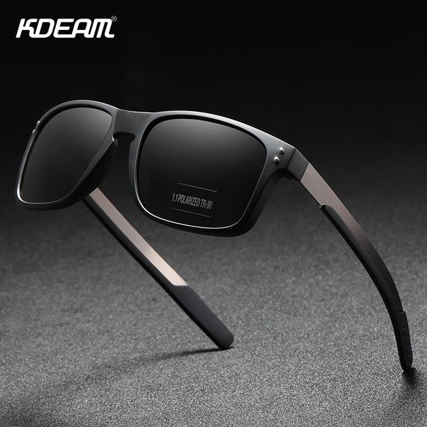 

sunglasses kdeam rectangular polarized men outdoor driving sun glasses man tr90 flexible frame mix stainless steel temple 230202, White;black