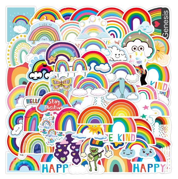 

50pcs aesthetic rainbow stickers pack for kids boys girls teens graffiti stickers for diy luggage lapskateboard motorcycle bicycle stickers