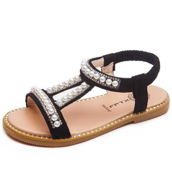 

cozulma girl beading baby open-toed beach sandals girls princess dress children non-slip kids summer shoes 0202, Black;red