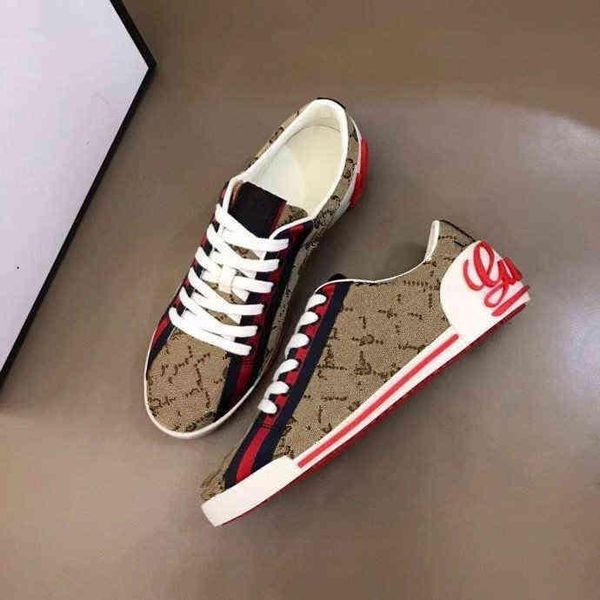

luxury brand men's sneakers low printed design mesh classic small white