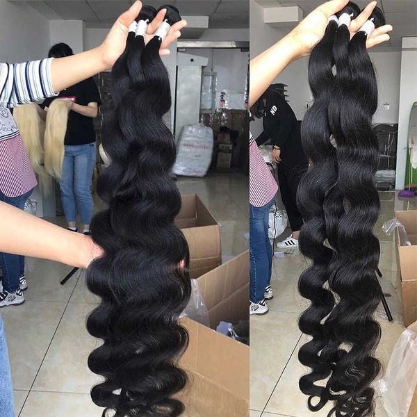 

nxy lace wigs body wave 30 32 34 inch remy brazilian hair water weave human bundles natural color 100% tissage 230106, Black;brown