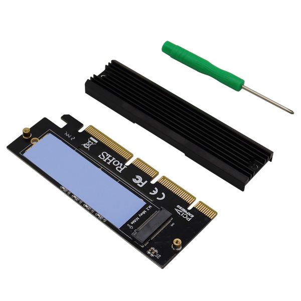 

computer components m.2 pcie nvme ssd to pci-e express 3.0 x4 x8 x16 adapter card full speed 2280 mm with heat sink and thermal pad