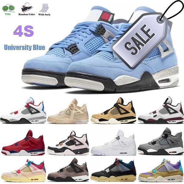 

og jump university blue jumpman 4 4s mens basketball shoes white oreo metallic purple black cat bred shimmer cactus jack men sr1h