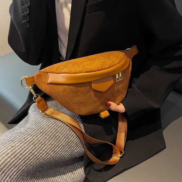 

fashion chest bag for women corduroy fanny pack designer waist luxury bags with cute satchel 230202