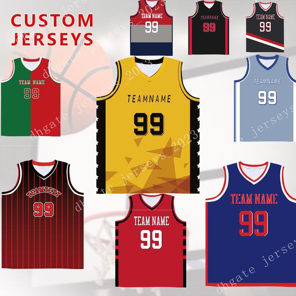 

custom men youth reversible basketball jersey athletic performance shirts personalized team name number, Black;red