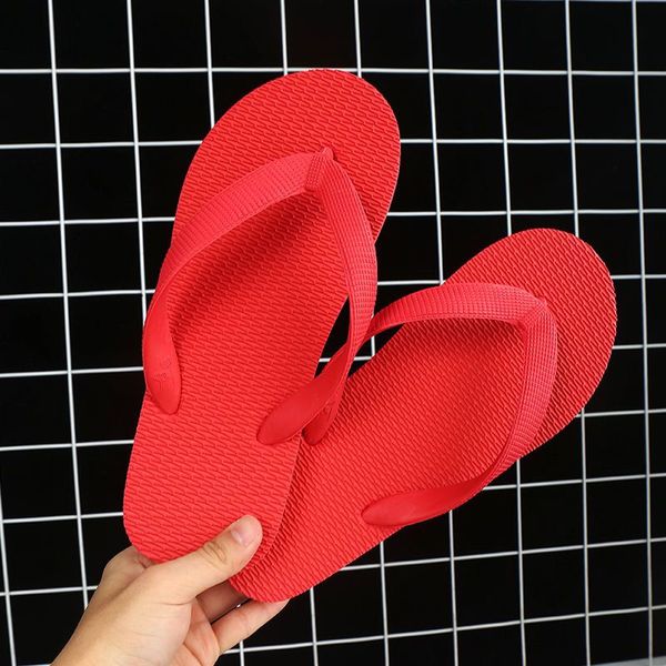 

rubber flip-flops slippers for men women new fashion wear beach personality clip foot flat non-slip rubbers slipper 26, Black