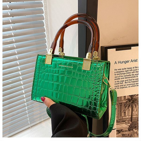 

2023 fashion women shoulder bag handbag pu leather solid color underarm bag casual large size tote bag crocodile stripe