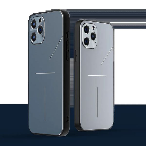

luxury cases aluminum alloy phone case for iphone 14 13 12 11 pro max 12 mini solid color phone case shockproof protection cover