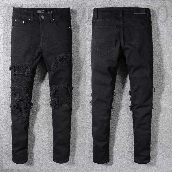 

men's jeans grey for man designer skinny fit rip skull slim biker mens denim distress cult rapper street hip hop curvy long straight le, Blue