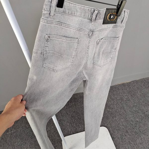 

2023 summer mens distressed ripped skinny luxury designer jeans ~ us size 30-38 jeans ~ quality slim motorcycle moto biker causal denim pan, Blue