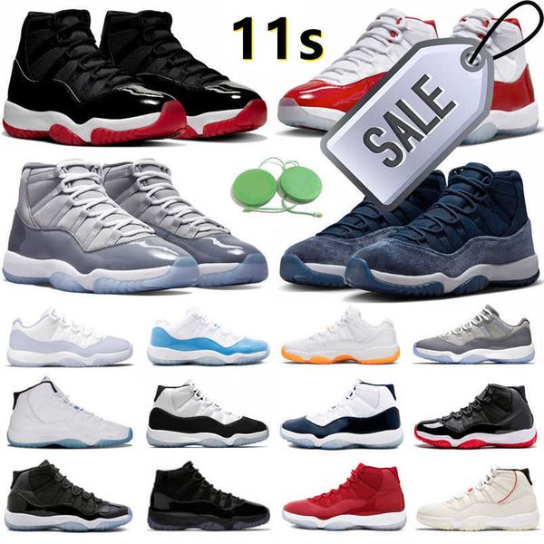 

11 11s mens basketball shoes cherry midnight navy cool grey pure violet citrus legend gamma unc blue bred cap gown concord space jam men e76, Black