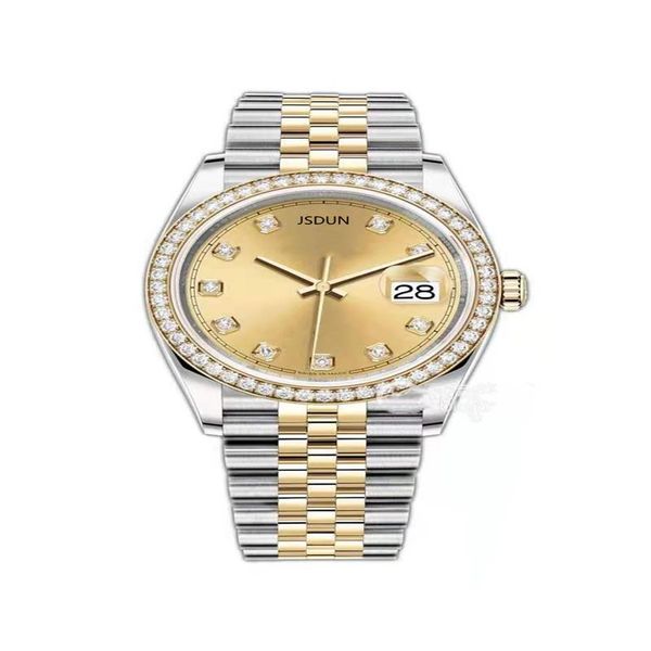 

master designed automatic mechanical women's watch luxury fashion dial 316 fine steel waterproof calendar folding buckle 308a, Slivery;golden
