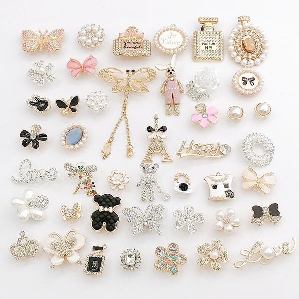 

shoe parts accessories random style brand designer croc charms bling girl gift for clog decoration 230202, White;pink