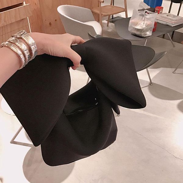 

evening bags designer women handbags bow day clutches bag ladies party black handbag shoulder bagblack 230201