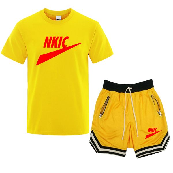

men's tracksuits t shirt and short set male summer casual short sleeve and pants suits new sports running set sport suit tshirts, Gray