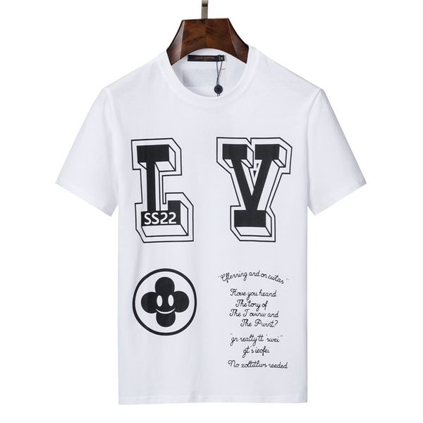 

european men's t-shirts summer men's trends geometric pattern printed word fashion loose crew neck pure cotton short sleeve t-shir, White;black