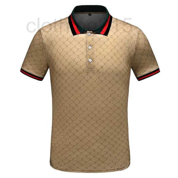 

men's t-shirts designer tee new cotton crease resistant breathable t-shirt lapel commercial fashion casual print high-end polo short sl, White;black