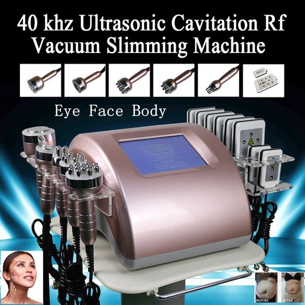 

slimming machine equipment 6 in 1 portable face lift fat reduce radio frequency skin tightening vacuum 40k liposlim cavitation body shape li
