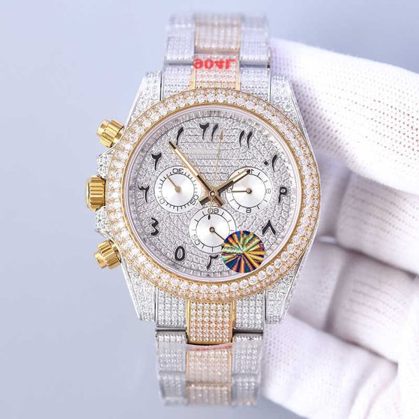 

2023wristwatches diamond mens watch 40mm arabic numerals dial sapphire automatic mechanical watch stainls steel strap dign wristwatch montre, Slivery;brown