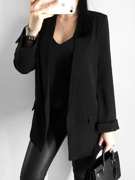 

womens suits blazers rziv womens blazer suit jacket coat casual solid color single button ol 230202, White;black