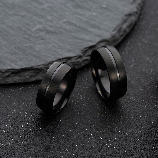 

men's black stainless steel ring fashion jewelry ring wholesale, Silver