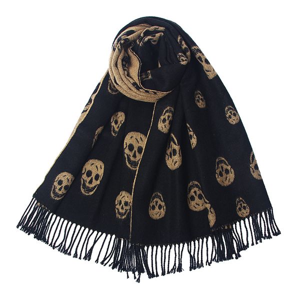 

women cashmere long shawls scarf full skull print scarves soft touch warm wraps with tags autumn winter long shawls couple's scarf, Blue;gray