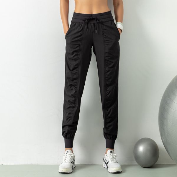 

ll-ydk07 women's trousers yoga loose pants excerise sport gym running trainer casual bunch long pant elastic high waist drawstring