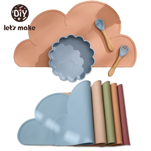 

cups dishes utensils let's make 1pc silicone placemat cloud shape food grade heat resistant kids plate mat portable for dining table 23