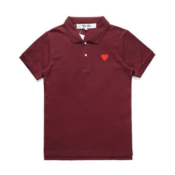 

designer luxury play classic japanese kawabata love baoling versatile single-hearted short sleeve polo shirt for men and women, Black;brown