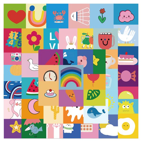 

50 pcs water bottle stickers for kids girls teens vinyl vsco waterproof cute aesthetic stickers dd193