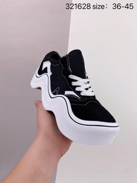 

vintage wavy low sneakers casual shoes women men retro old skool waved thick bottom platforms mschf x tyga canvas blue pink white black skat