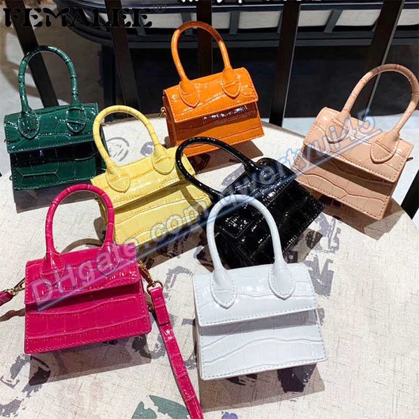

qwertyui45 shoulder bags fashion small crocodile pattern women's bag pu leather handle handbags mini shoulder crossbody for women messe