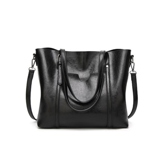 

shoulder bags for women oil wax leather handbag tote crossbody bag women luxury handbag women bags designer handbag c001, Black