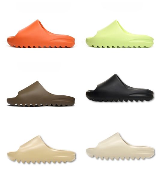 

slides slippers sandals men women desert sand earth brown bone white green enflame orange ochre resin soot resin slide outdoor slipper size, Black