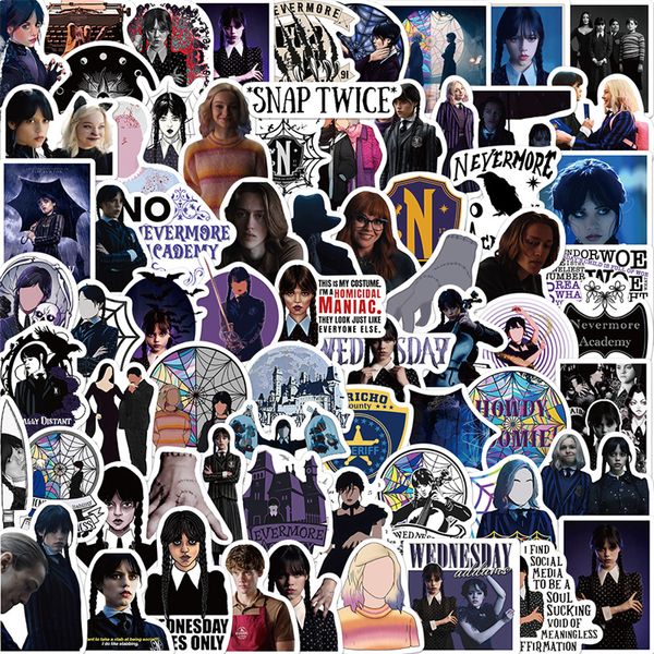 

120pcs wednesday addams stickers movies graffiti stickers for diy luggage lapskateboard motorcycle bicycle stickers tt114118