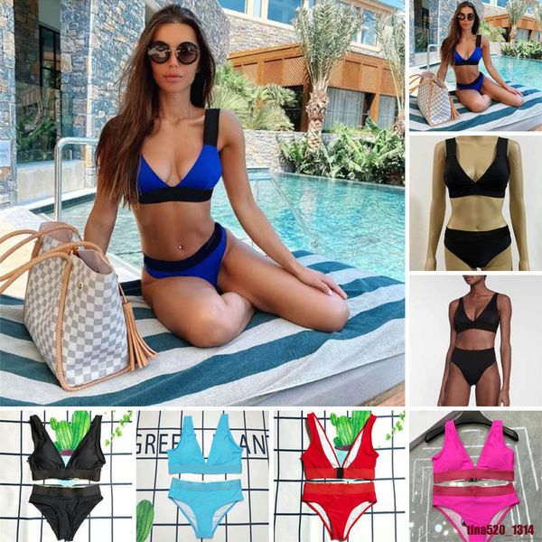 

2023 summer women intimates swimsuit high waist bikini luxury designer bathing suit swim beach swimwear, White