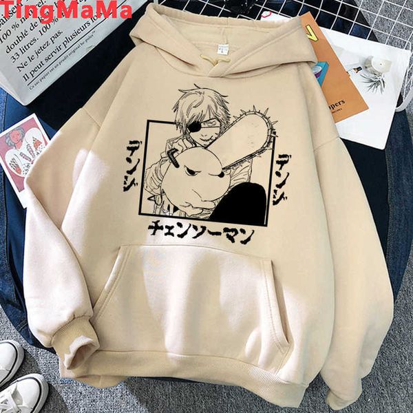 

women's hoodies sweatshirts chainsaw man makima pochita y2302, Black
