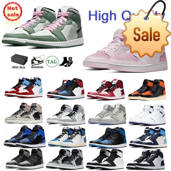 

jumpman fragment orange basketball shoes 1s 1 hype royal university blue dark mocha pollen twist men sports women sneakers trainers, Black
