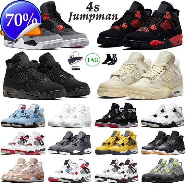 

jordam 4 4s jumpman basketball shoes men women jorden 4 red thunder infrared black cat bred university blue sail neon mushroom mens trainers