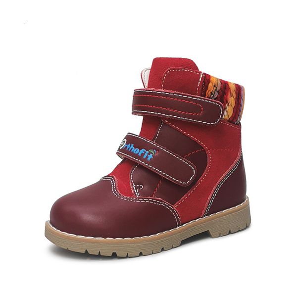 

sneakers children boots kids orthopedic footwear fashion winter snow fur black red flat heel ankle leather casual shoes for boys girls 23020