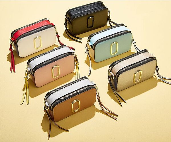 

retail shoulder bags wallets marc handbags designer bags women simple wide shoulder strap m color matching small square j crossbody camera b, Red;black