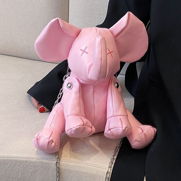 

evening bags cute pink elephant women shoulder designer crossbody girl's ladies chain purse clutch pu small handbag 230201